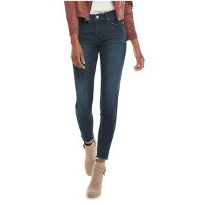 LC Lauren Conrad Womens Dark Wash Mid Rise Super Skinny Jeans Sz 18 Long NWT
